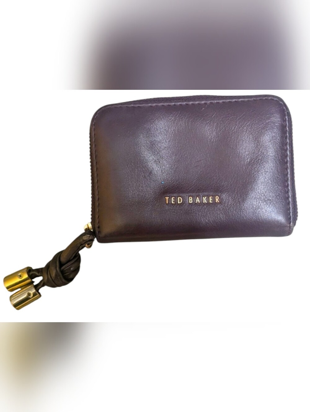 Ted Baker Purple Leather Zip Wallet